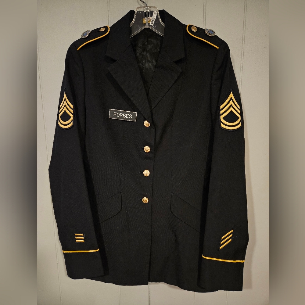 US Army Womens 10MT ASU Dress Blue Service Uniform Jacket Coat 2nd Infantry Pins
